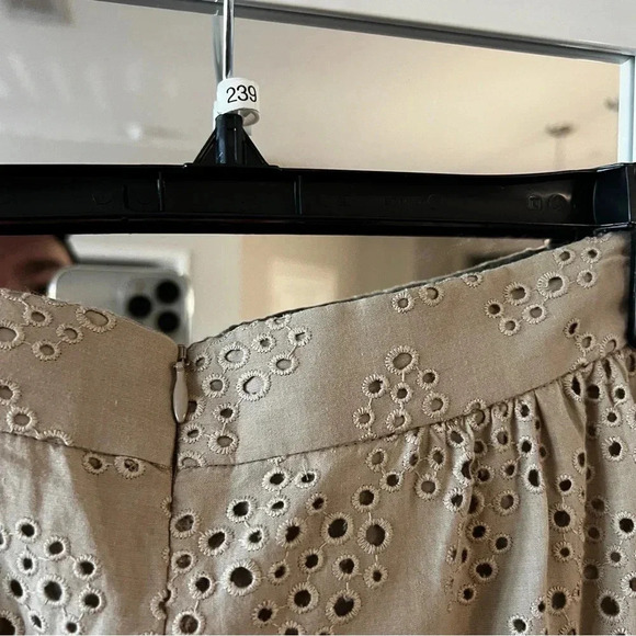 239 Akris Punto Gypsy Eyelet Clay Tiered Maxi Size 8 Color Cream Tan - Picture 6 of 7